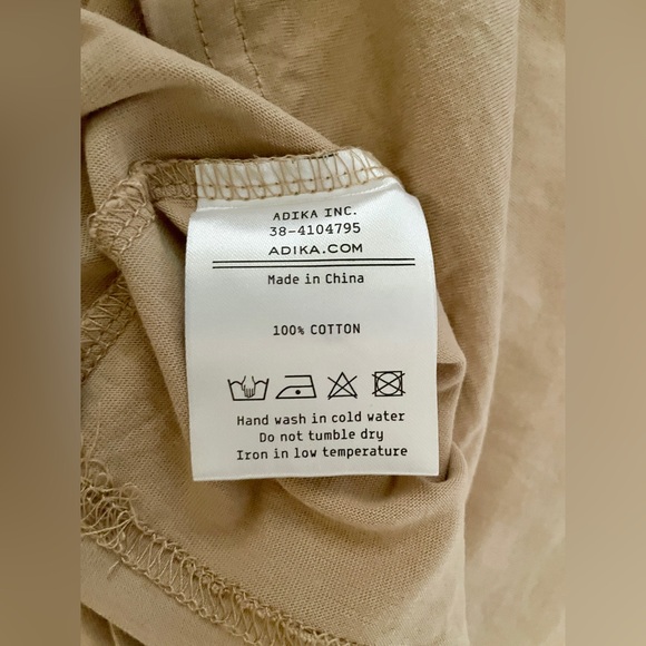 Adika Angel Embroidered Tan Long Sleeve Shirt Women’s Sz Small Soft Stretchy Y2K - Picture 7 of 10